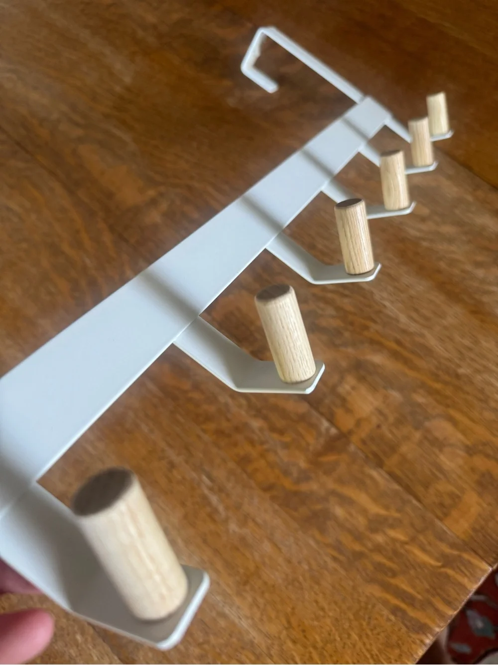 Target White Over-the-Door Hook Rack with Six Wooden Pegs